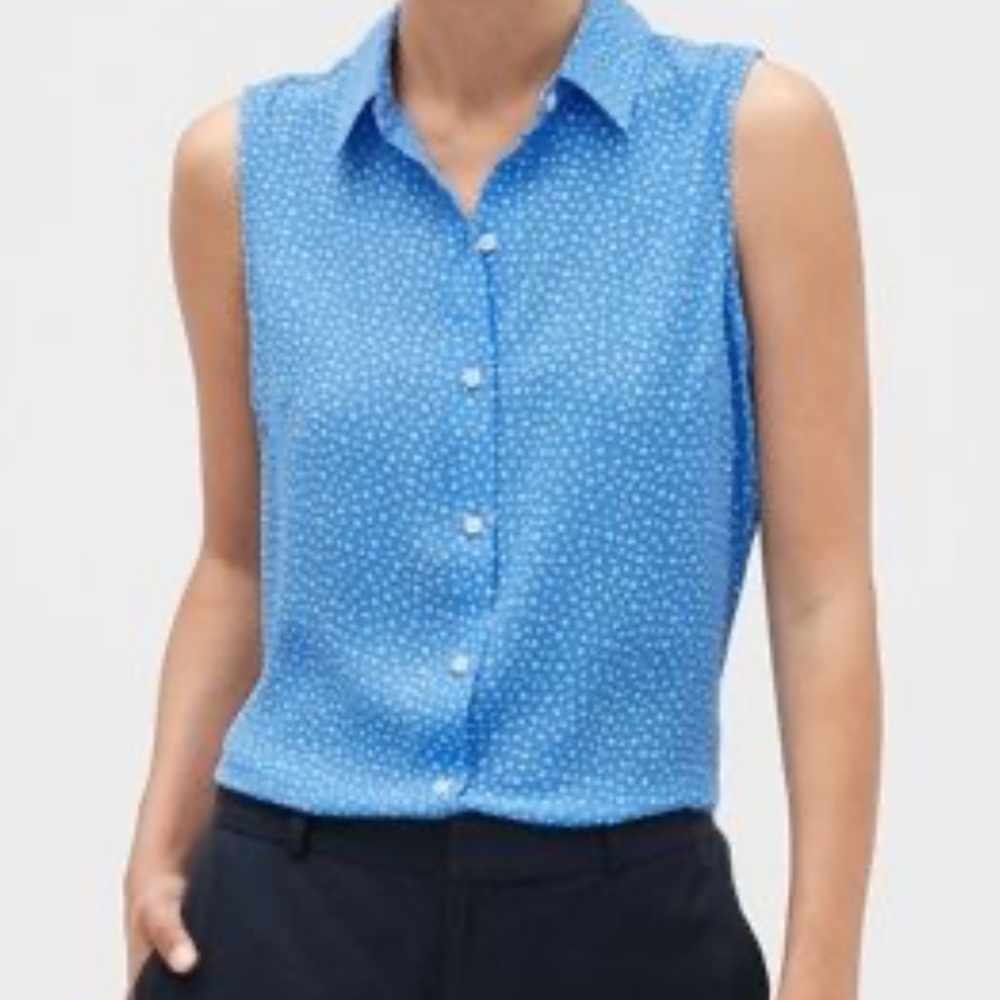 Banana Republic blue pattern Sleeveless  blouse